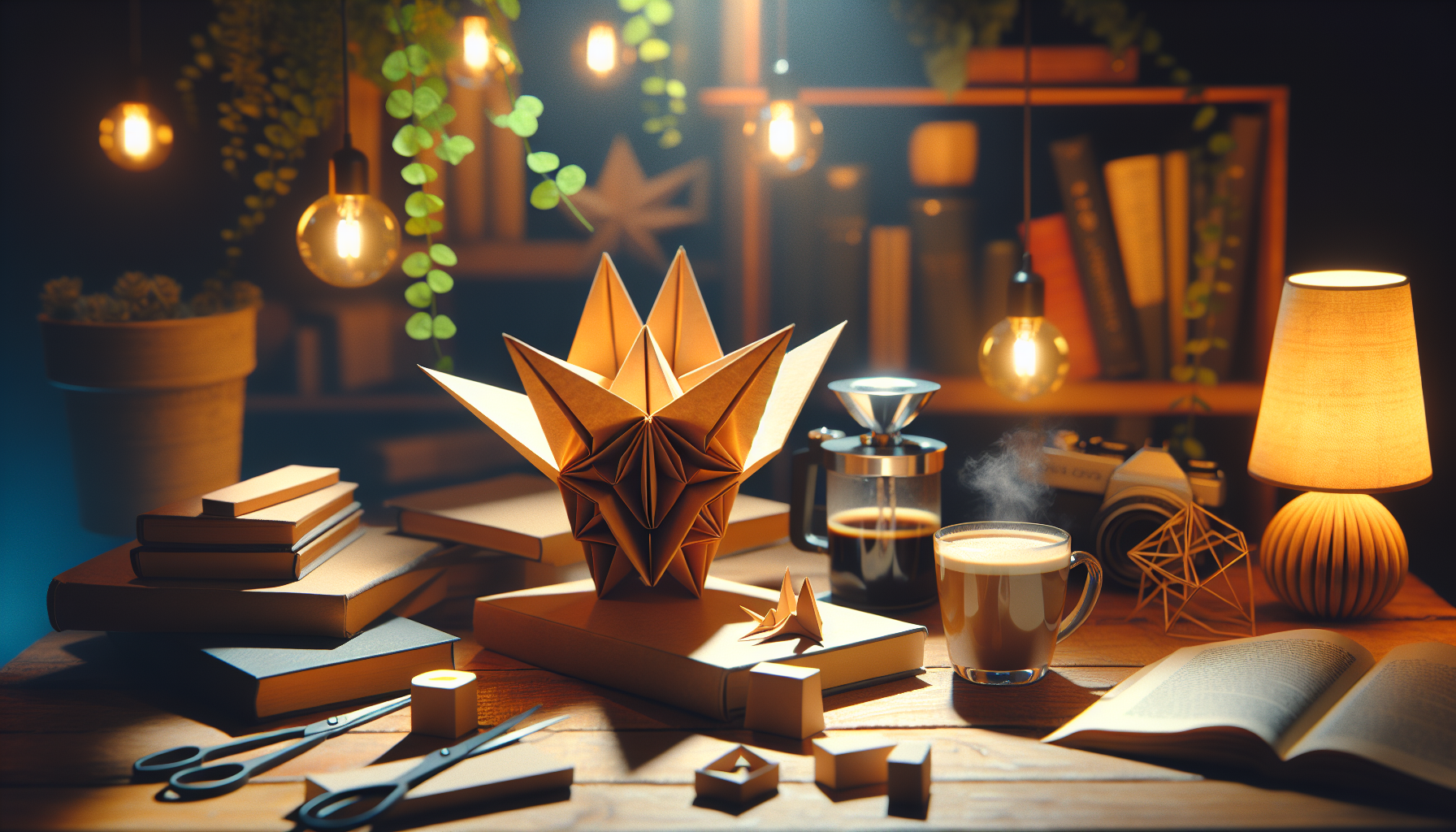 Explorasi Kedamaian: Seni Origami dan Secangkir Kopi